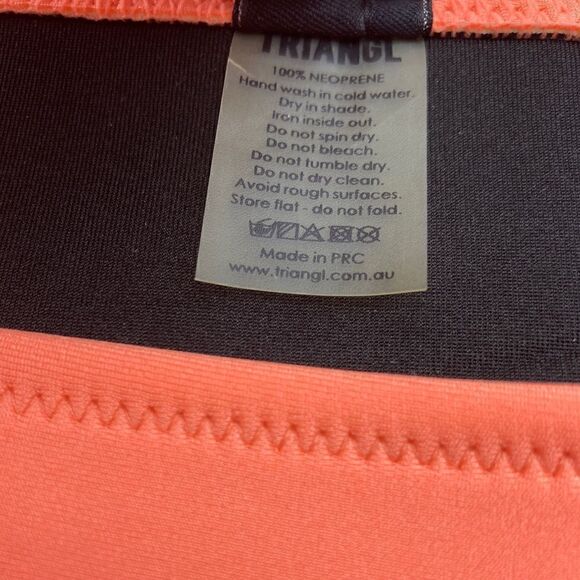 Triangl Neon Orange Bikini Bottom Size S 100% Neoprene - Picture 6 of 6